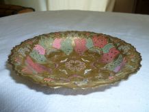 Coupelle laiton ciselée polychrome Inde