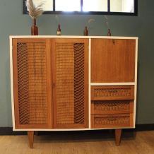 Secretaire- Penderie - Commode rotin années