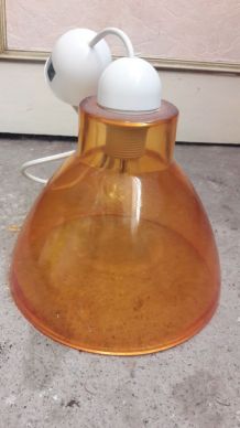 Suspension en verre orange, style année 70
