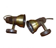 2 appliques/spots années 70 marron et laiton