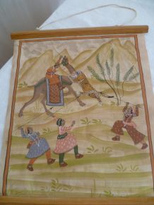 Ancienne estampe sur soie mongole