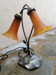 Lampe style art déco 2 tulipes