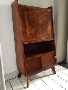 secrétaire vintage scandinave pieds compas, bureau 