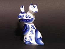 Femme Renard et Poule GZHEL / Porcelaine de GJEL