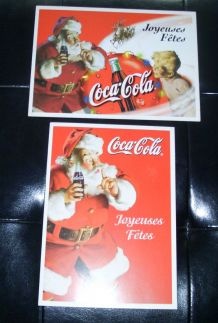 Lot de 2 CARTES VOEUX COCA COLA NOEL 