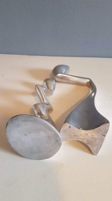 bougeoirs en aluminium plein design Hilton années 80