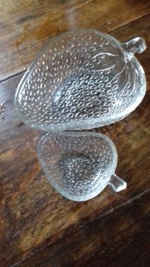 Plats en verre -service à fraises 