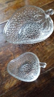Plats en verre -service à fraises 
