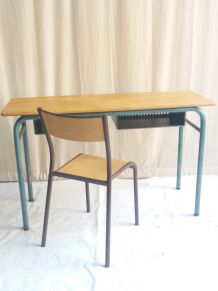 BUREAU VINTAGE A 2 CASIERS METAL