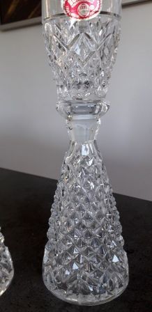 2 flacons  en cristal de bohème