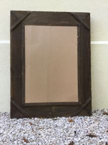 Miroir ancien avec cadre en bois mouluré 76 x 59