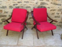  fauteuil scandinave rouge