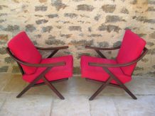  fauteuil scandinave rouge
