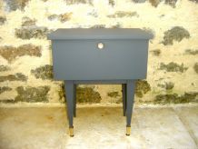 table de chevet vintage grise 