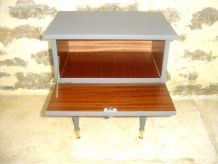 table de chevet vintage grise 