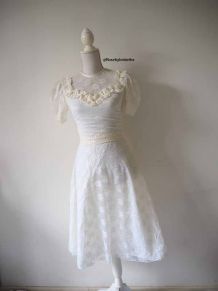 Robe en dentelle victorien/edwardien hippie vintage 70's