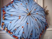 Parapluie kitsch poignée dorée vintage 60's