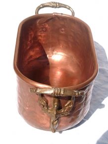 jardinière  en  cuivre  ,  vintage