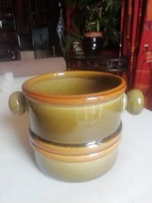 pot céramique vert dégradé marron