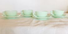 Tasses a café en oplaline couleur mint