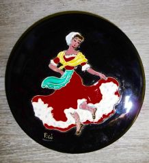 Lot de 2 Assiettes Faïence Décorative signée PICO