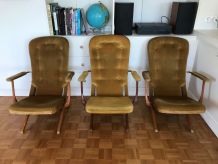 Lot de 3 fauteuils scandinaves 70's