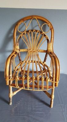 fauteuil enfant rotin vintage 2-8 ans