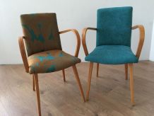 Paire de fauteuil Bridge Vintage restaurée