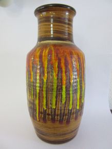 Grand vase Saint-Clément coulures polychrome