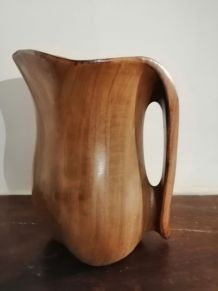 ancien pichet vase bois très bon état 16 cm