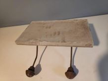 porte-manteaux et chapeaux 2 patères métal et bois courbé 