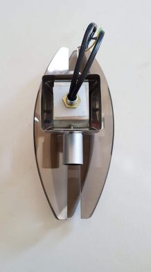 applique verre fumé et métal chromé space age vintage 