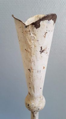 bougeoir 3 feux en fer forgé noué