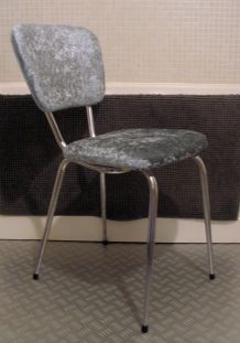 chaise velours années 60