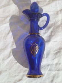 Bouteille , carafe Avon  bleu Cobalt,  vintage