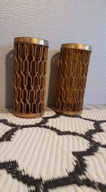 photophores bougeoirs style moucharabieh en laiton et verre 