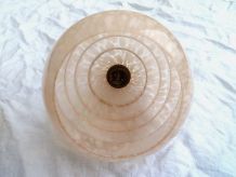 paire de suspensions boule en verre de clichy rose