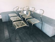 Lot de 4 chaises plexiglas 80s