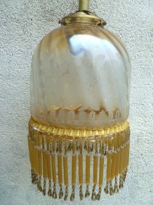 suspension , lampe pampilles de verre 