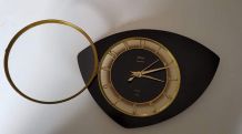 pendule murale formica noire et or marque TROPHY Transistor
