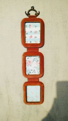 Cadre velours vieux rose