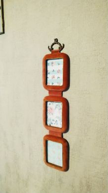 Cadre velours vieux rose