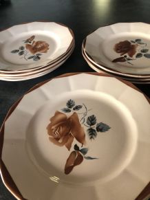 11 assiettes Digoin Sarreguemines