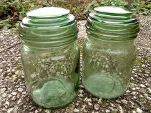 2 bocaux  en verre  , vintage DURFOR