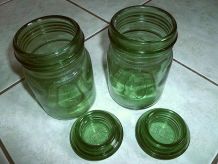 2 bocaux  en verre  , vintage DURFOR