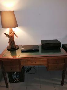 Très beau bureau merisier dessus cuir 