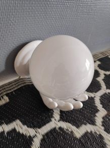 applique main céramique blanche et opaline blanche