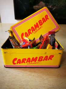 Boîte à sucre en métal carambar vintage 