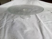 Plat présentoir à tartes et gâteaux en verre sur pied