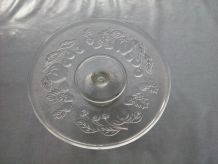 Plat présentoir à tartes et gâteaux en verre sur pied